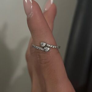 Pandora Two Sparkling Hearts Ring